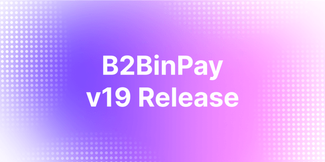 B2BINPAY V19 Release