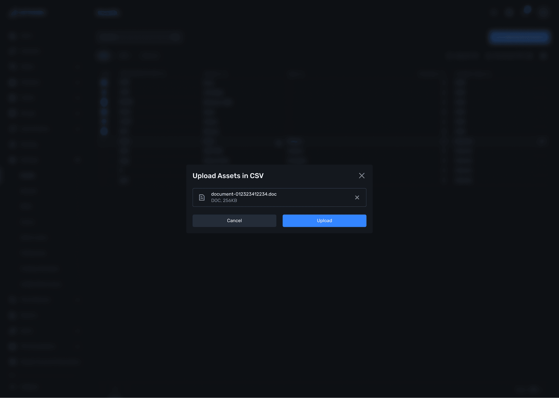 Asset Management with CSV Uploads