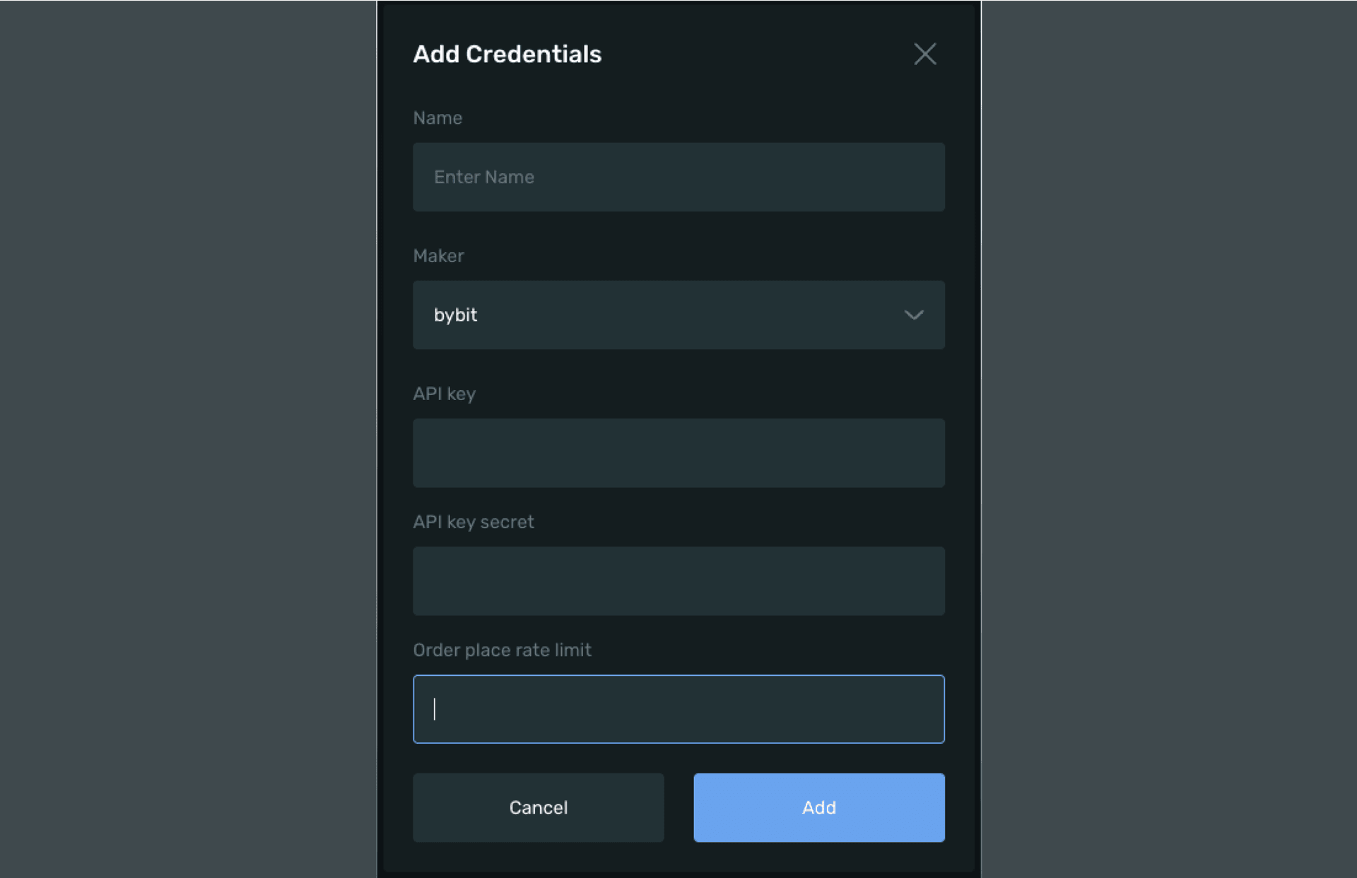 Bybit Adapter Rate Limits via UI