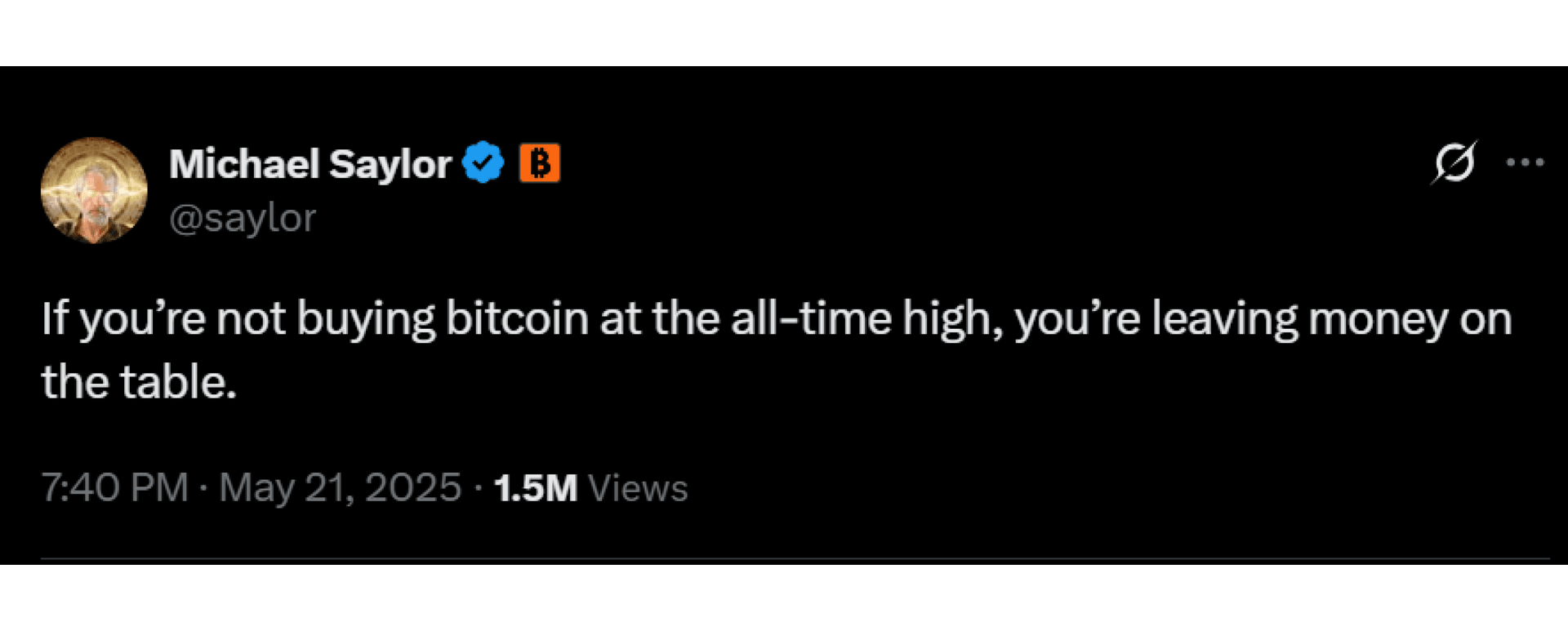 Strategy's Michael Saylor's post on X