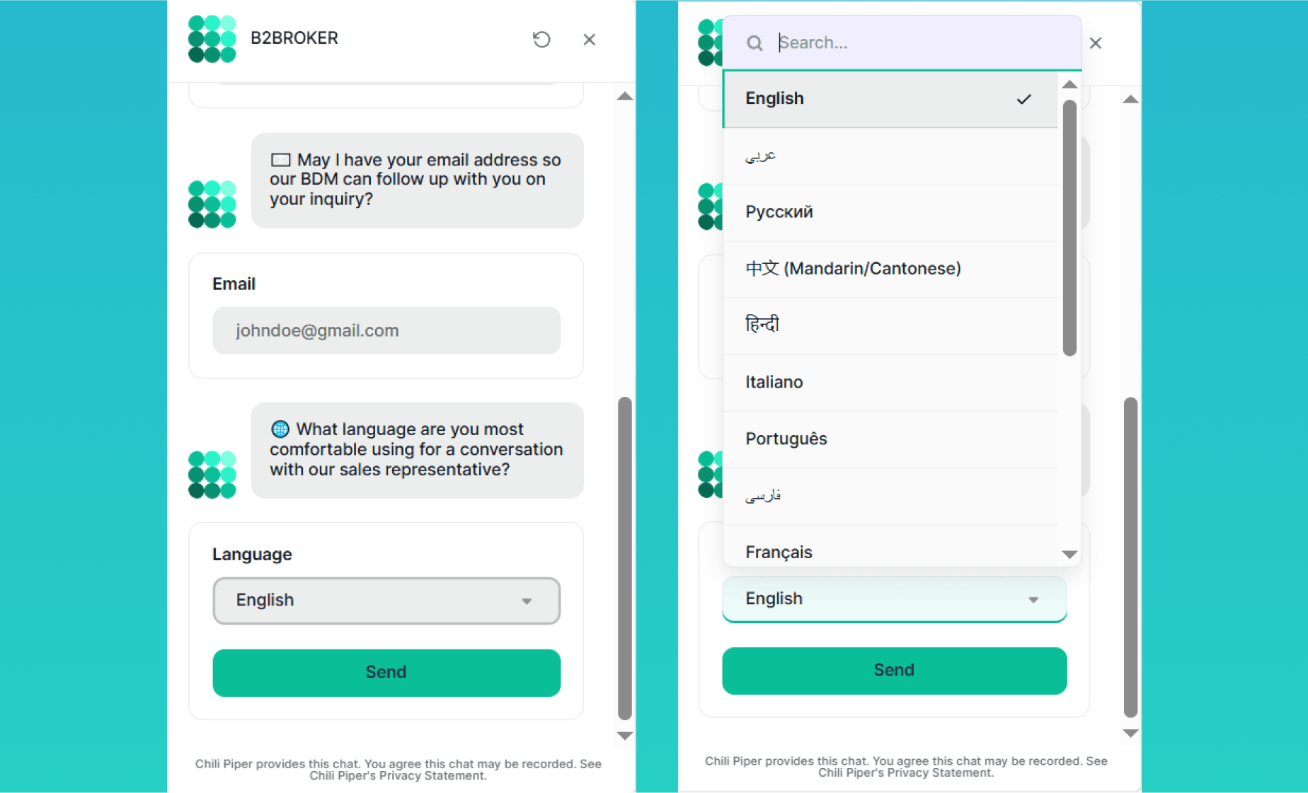 multi-language chatbot support