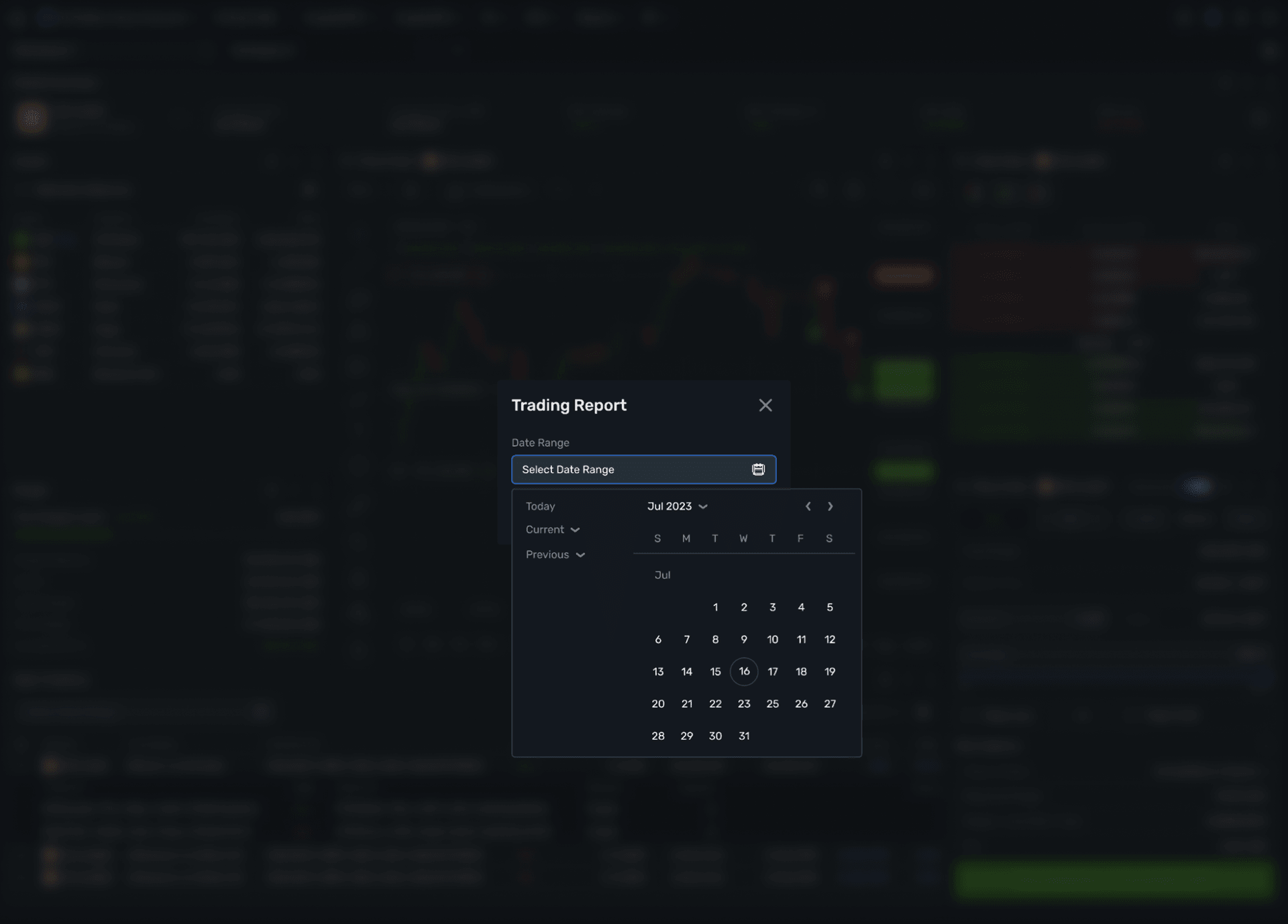 trading report set up