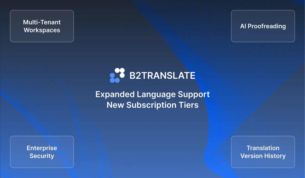 B2TRANSLATE Introduces Multi-Tenant Workspaces and AI Proofreading
