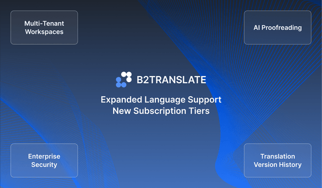 B2TRANSLATE Introduces Multi-Tenant Workspaces and AI Proofreading
