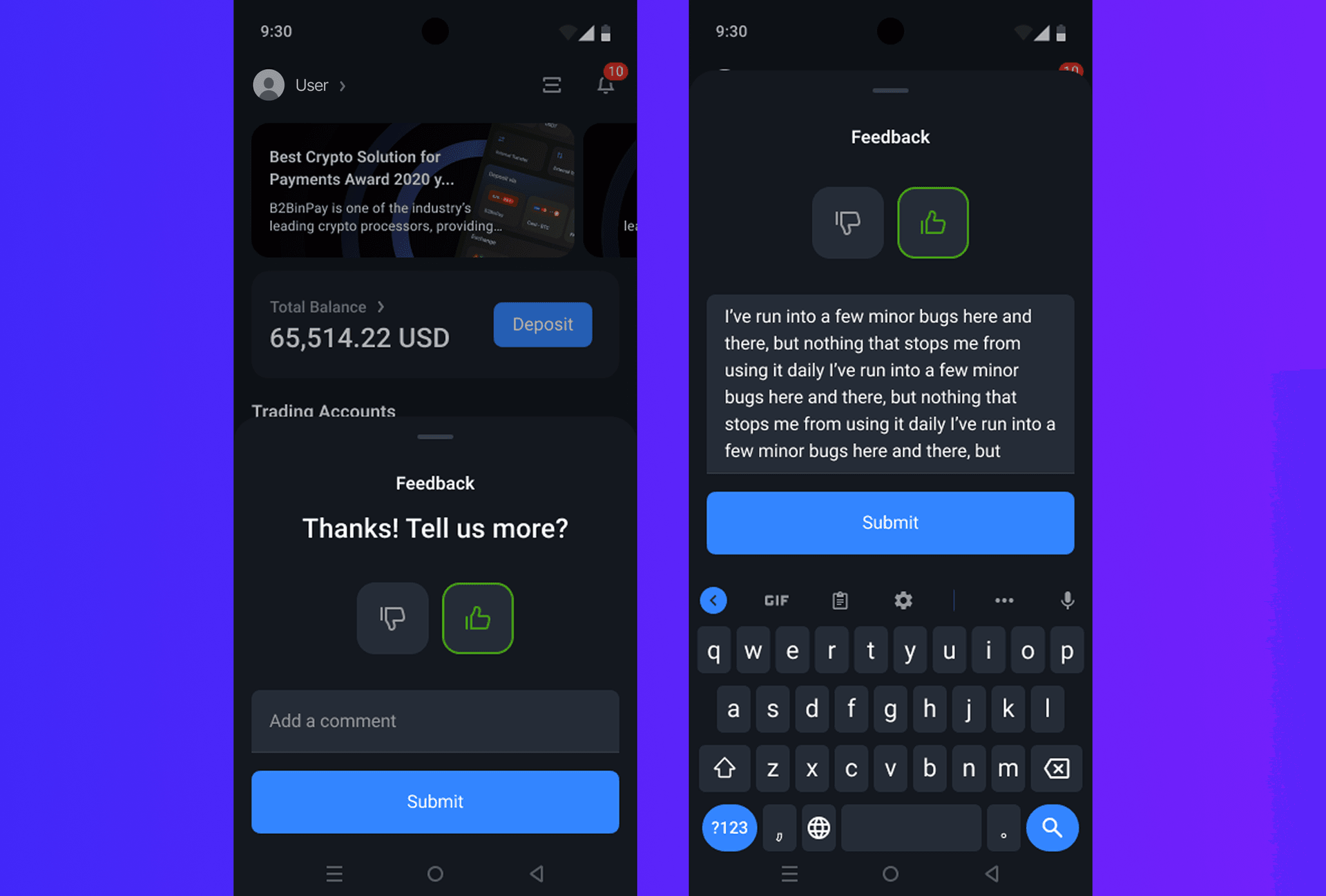 Built-In Feedback System