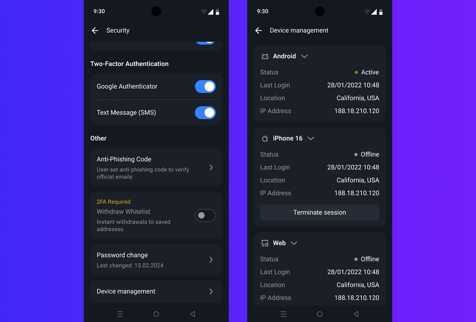 New Device Management Section
