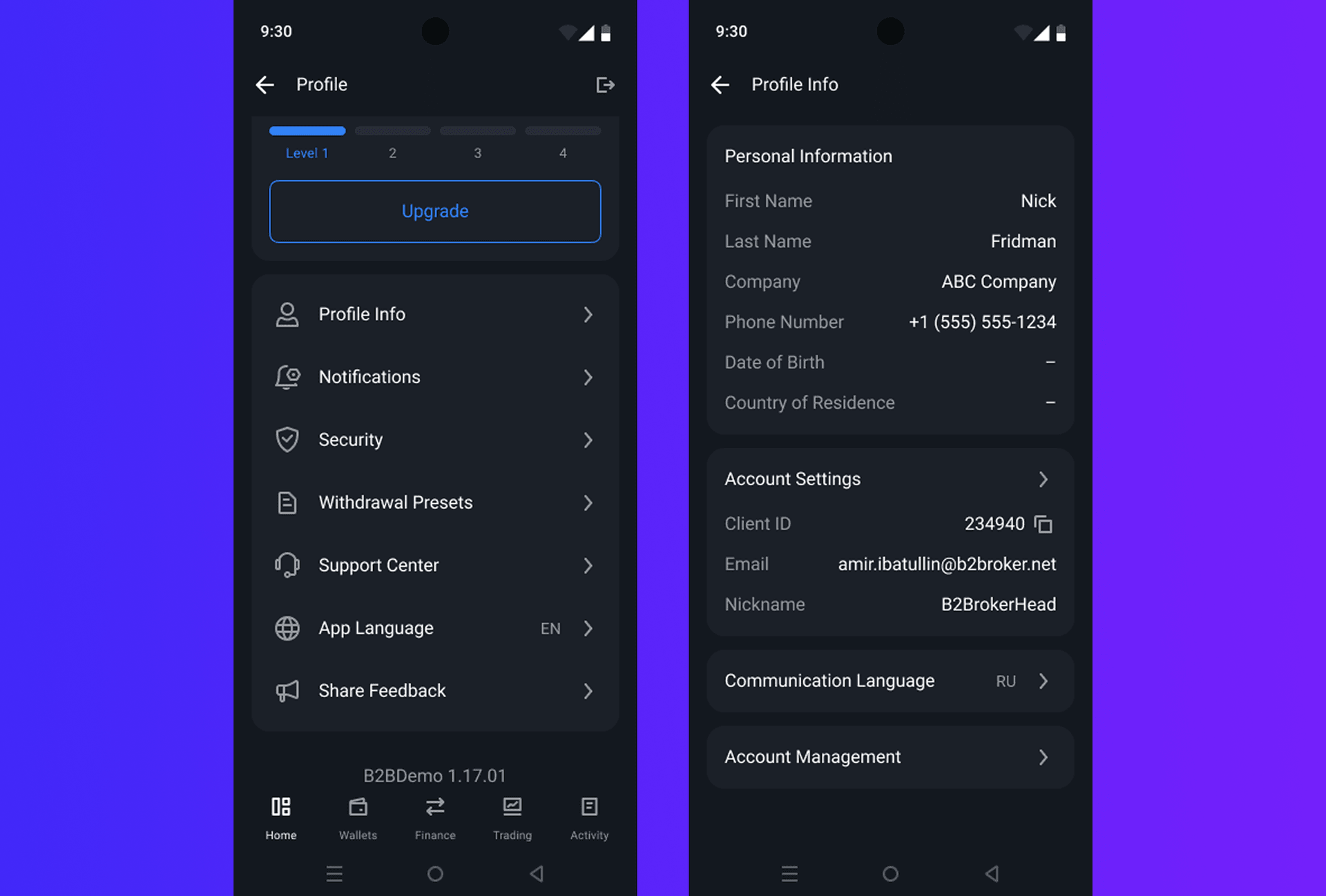Updated Profile Section