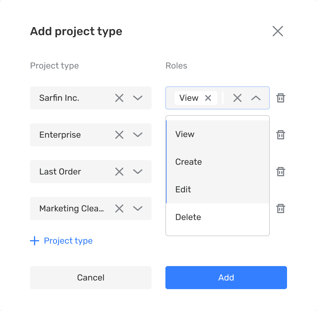 Add project type dialog in Weblate