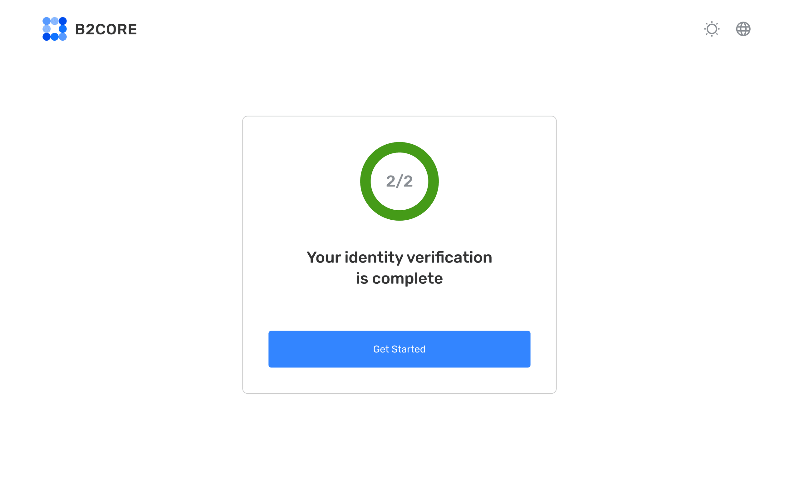 Identity verification complete confirmation