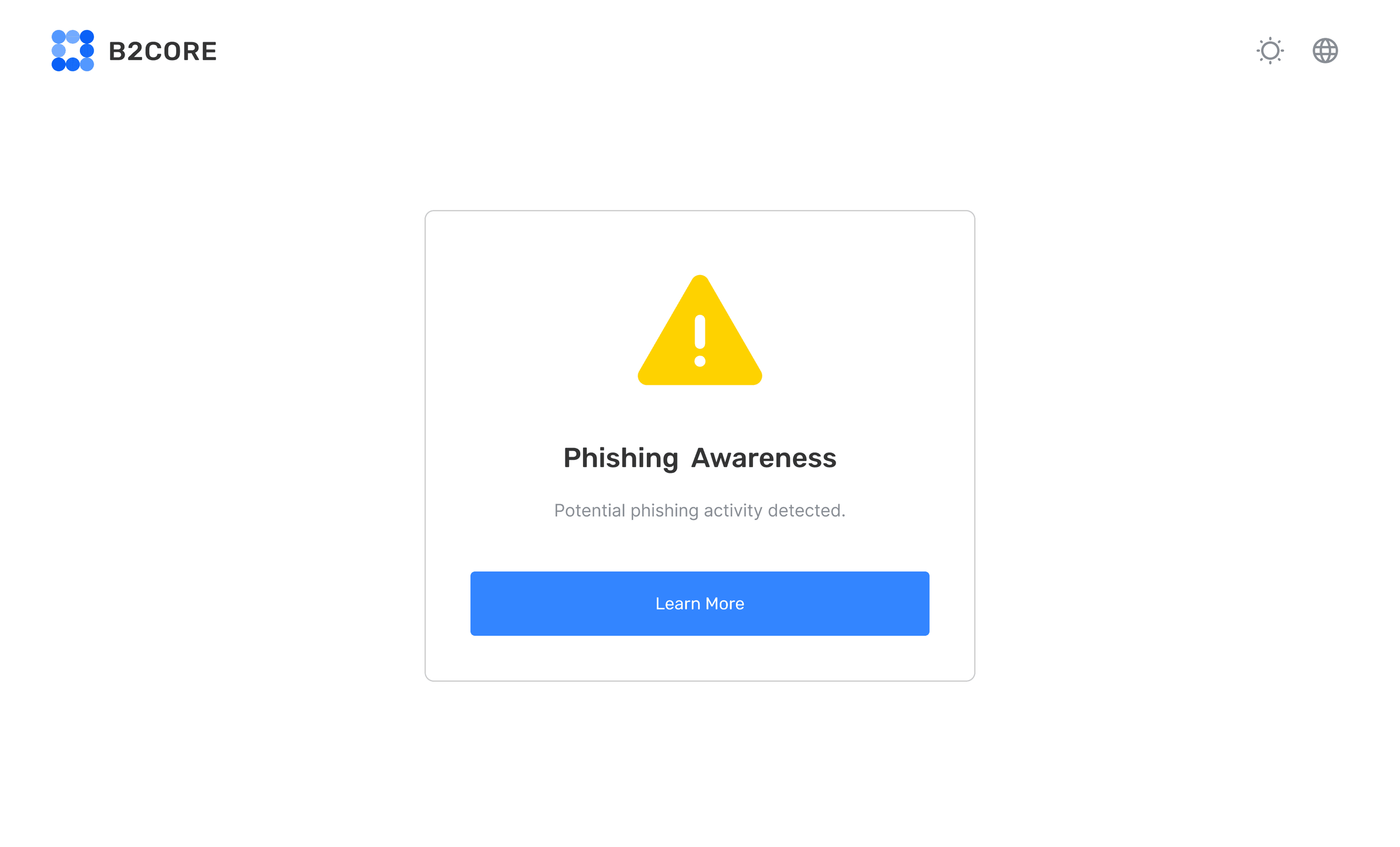 Phishing awareness warning screen