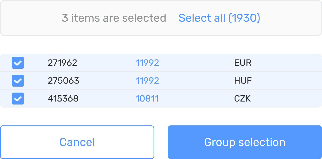 Withdrawal wallets and saved payment templates in the B2CORE Back Office