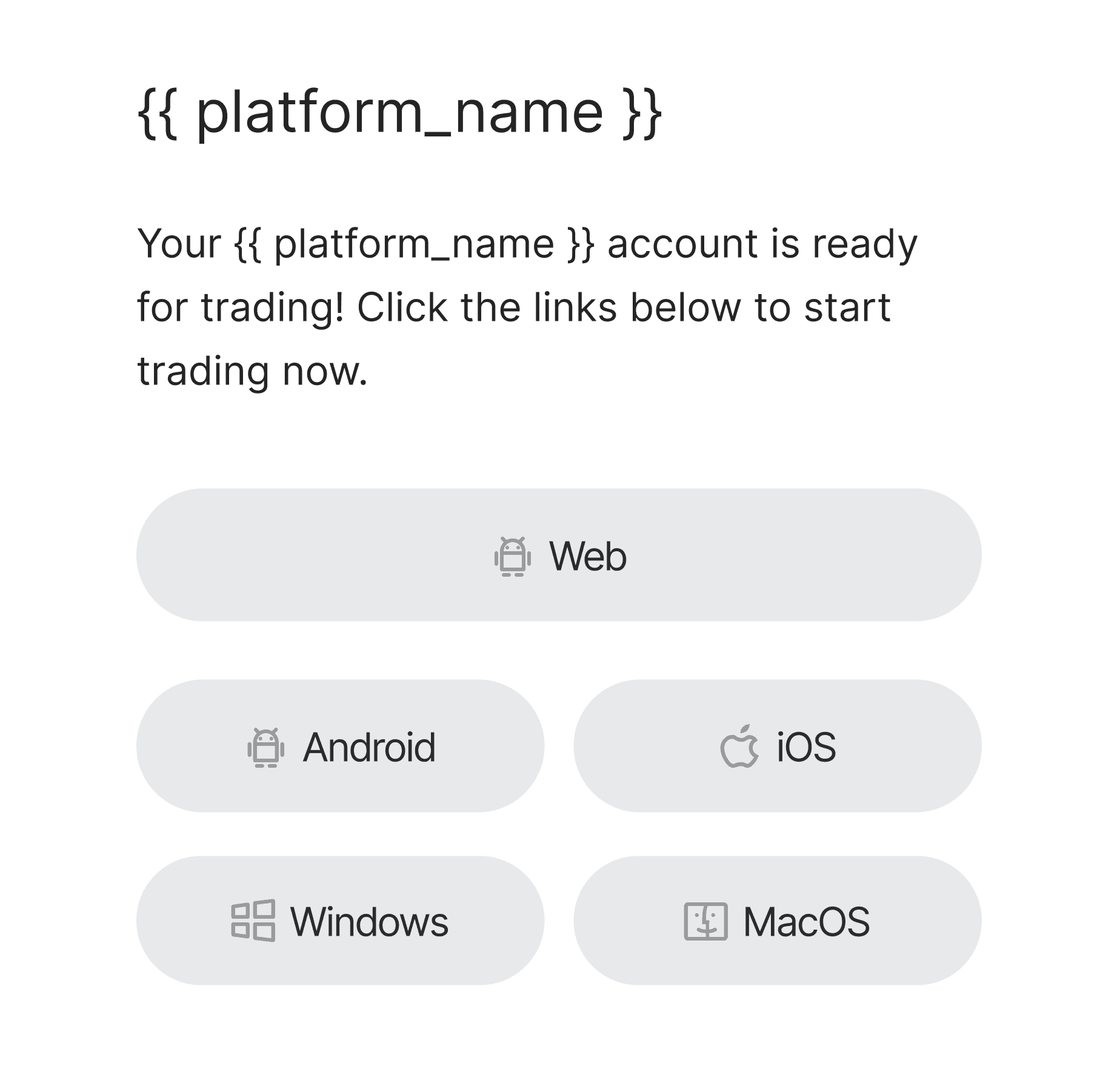 Email notification template