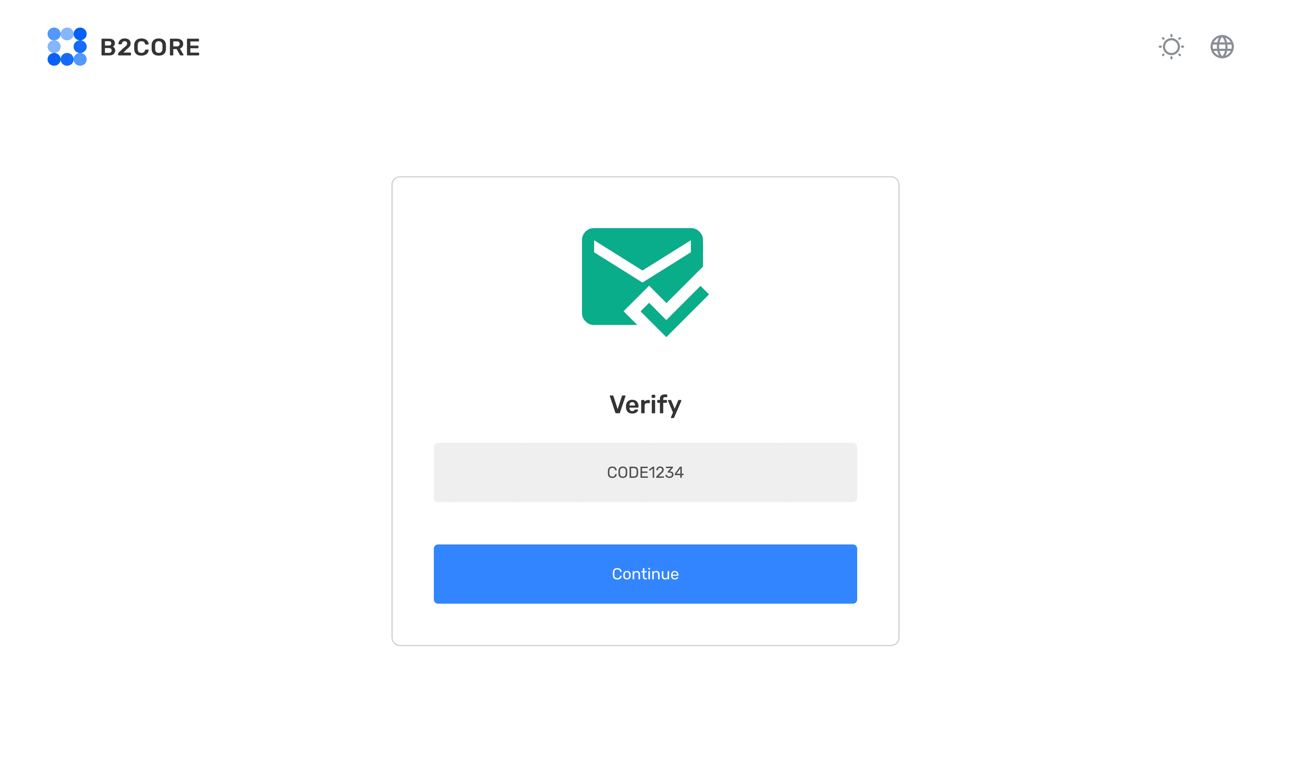 Email verification screen with anti-phishing code