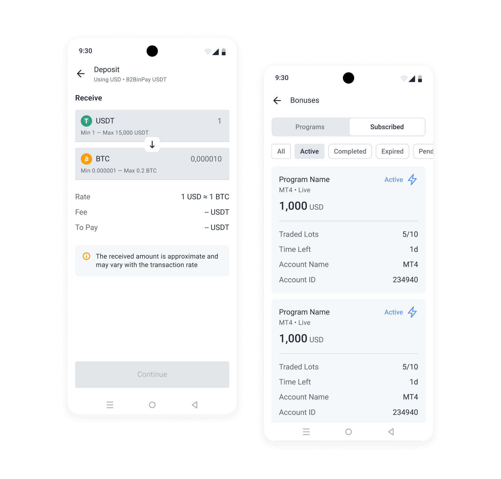 App mobile riche en fonctionnalités — B2CORE
