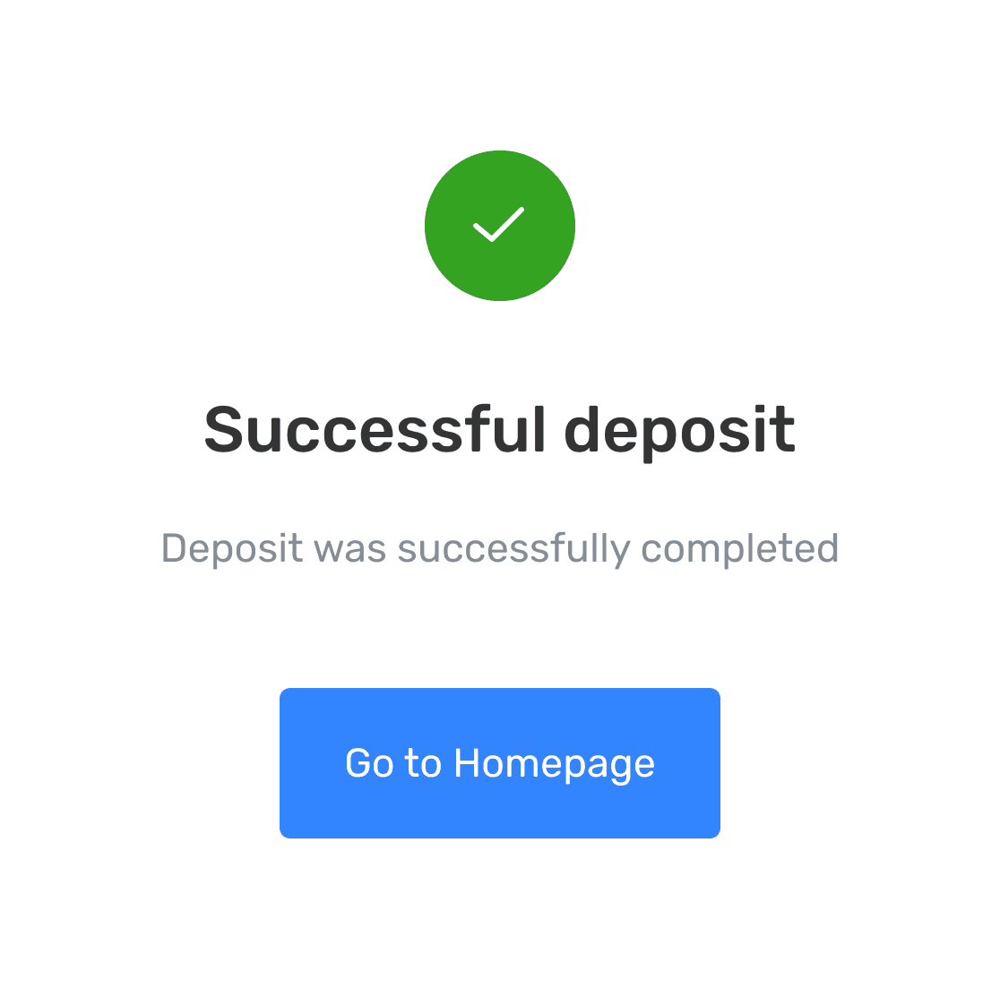 Successful transaction confirmation