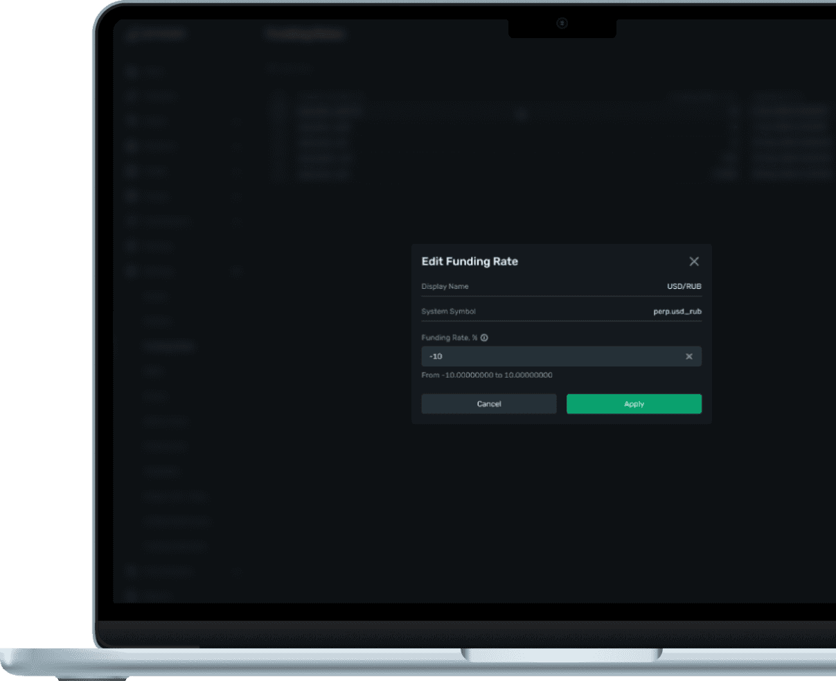 B2TRADER Admin — детали расчёта funding fee
