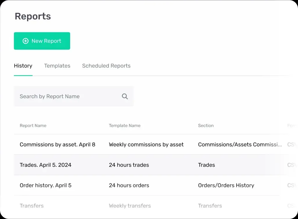 Ottimizza l'esperienza crypto broker con report filtrati