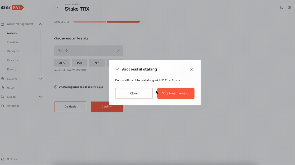 How TRX Staking Works at B2BINPAY