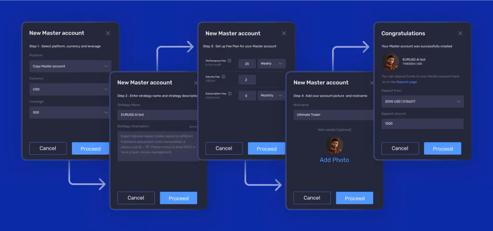 master account creation