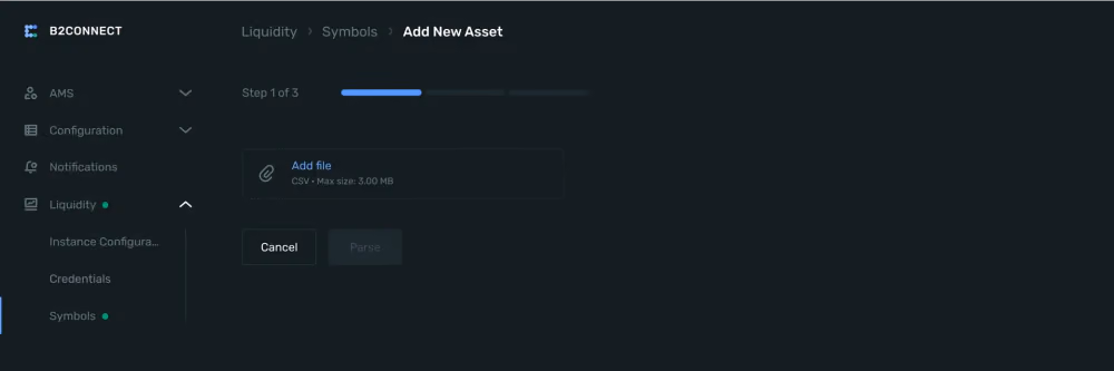 B2CONNECT new asset management interface