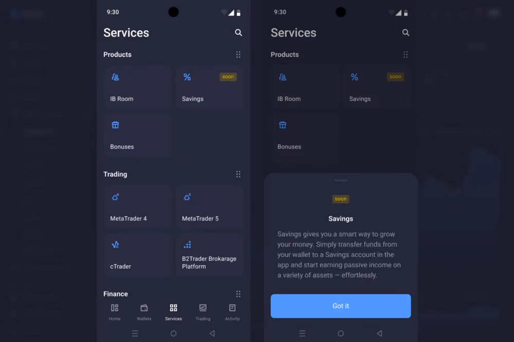 B2CORE Android mobile app services