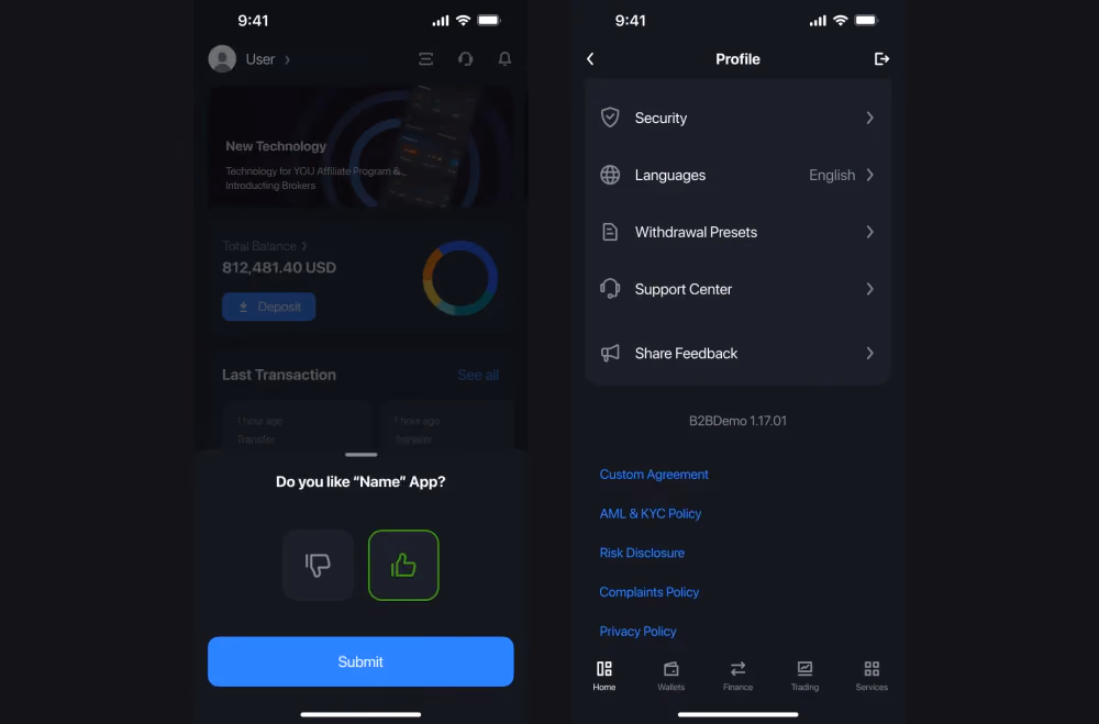 B2CORE new feedback form update