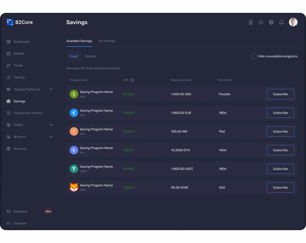 Savings Module