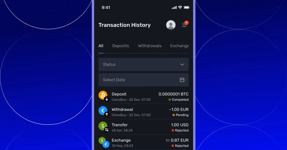 optimized transaction history on mobile
