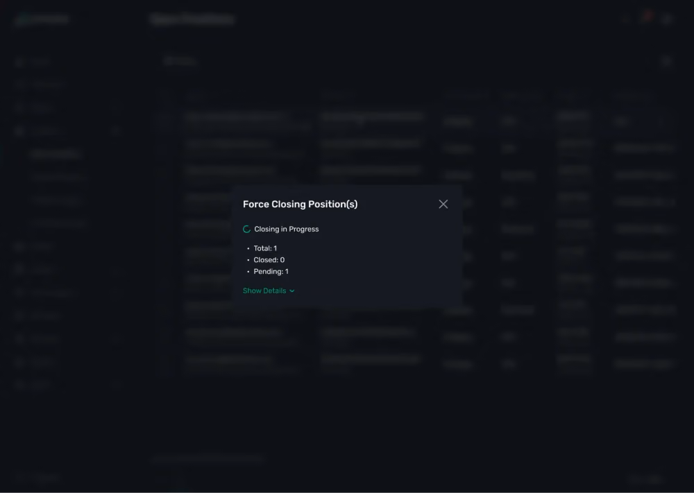 Force Closing function in B2TRADER Dealing Desk