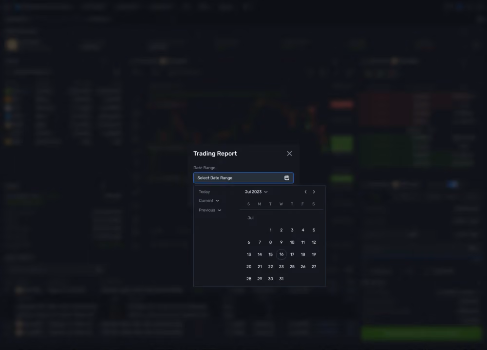 trading report set up