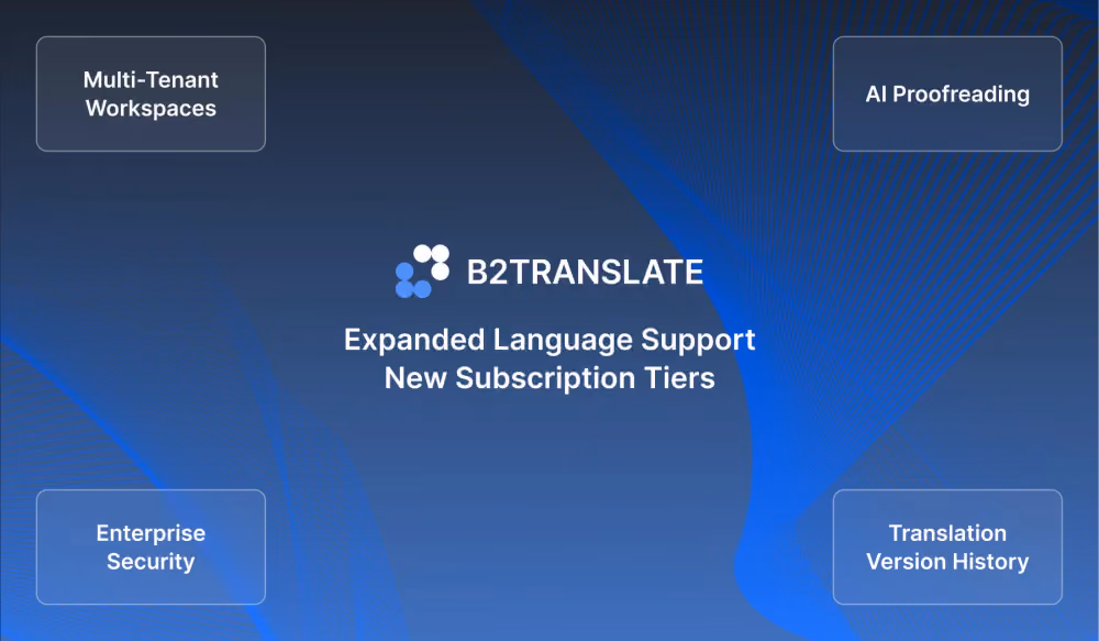 B2TRANSLATE Introduces Multi-Tenant Workspaces and AI Proofreading