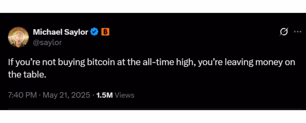 Strategy's Michael Saylor's post on X