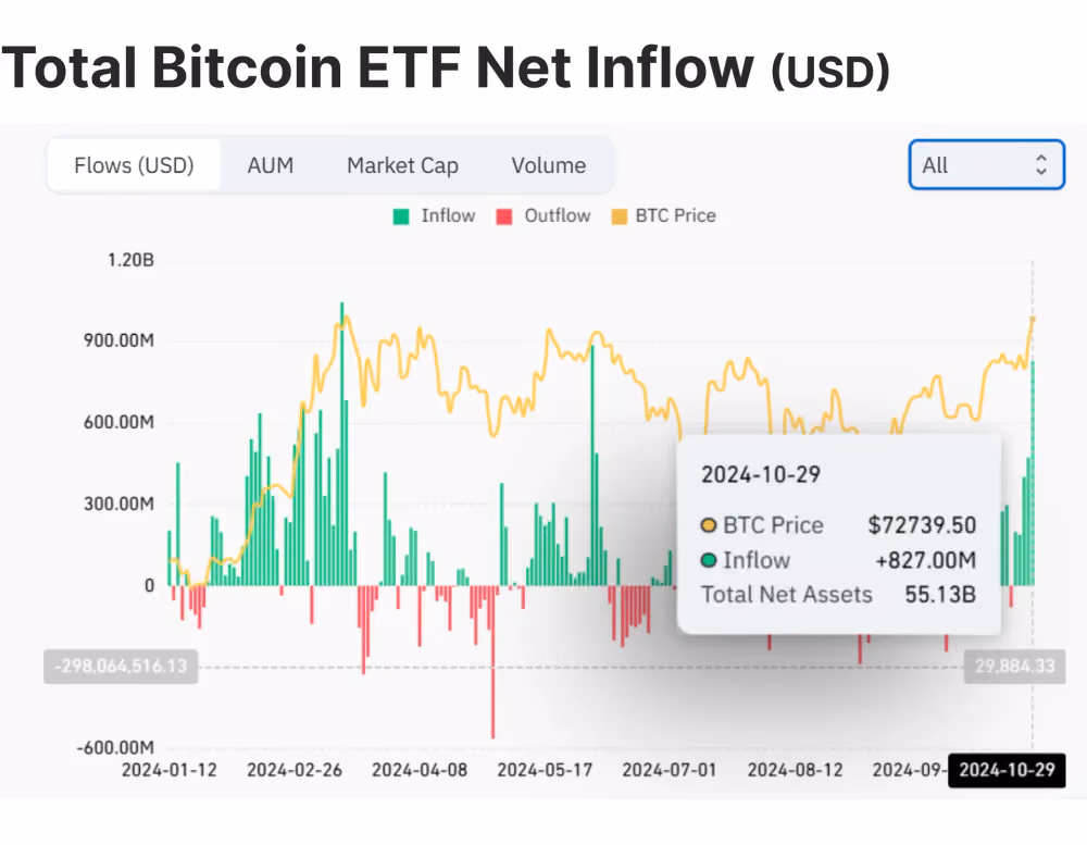 Bitcoin spot ETF inflow