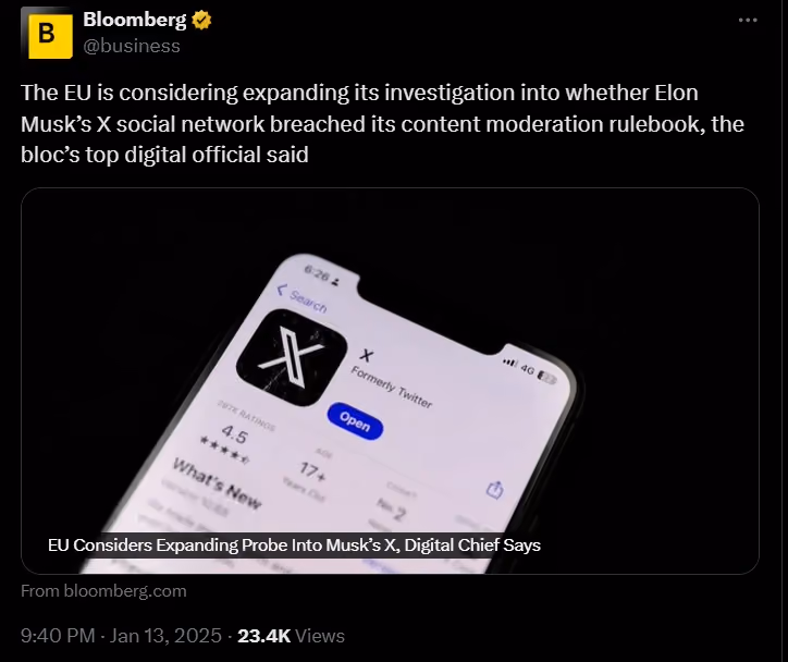 EU launches X probe