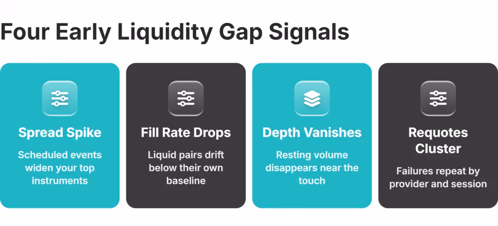 four early liquidity gap signals