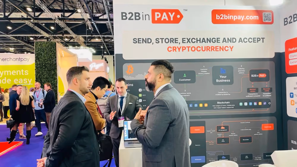 B2BROKER & B2BINPAY booth at ICE London Expo