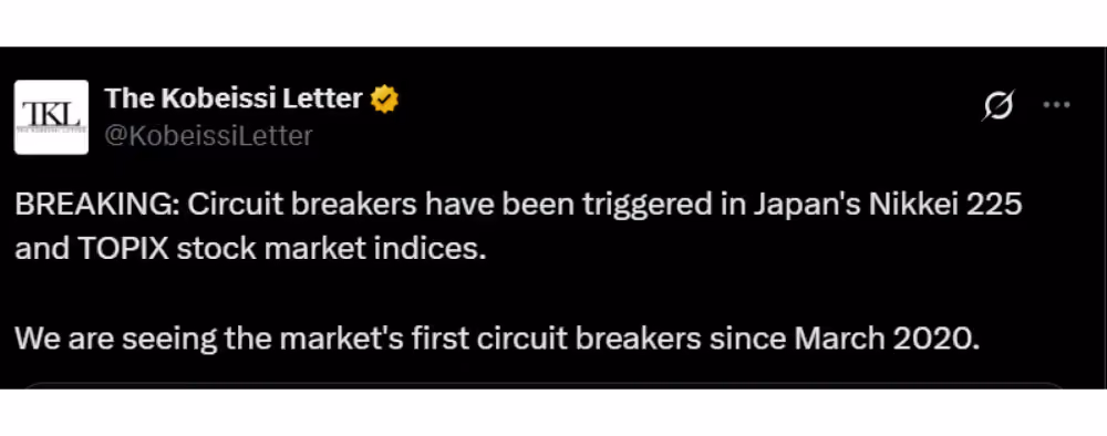 Japan Nikkei index crash