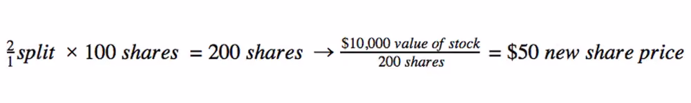 forward stock split formula