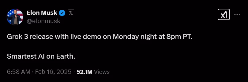 Elon Musk Grok 3 announcement