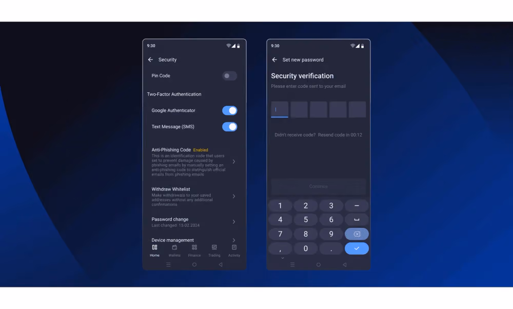B2CORE app security features