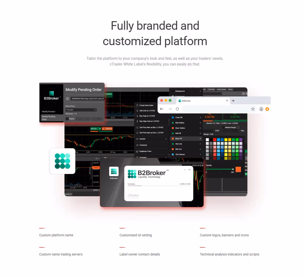 cTrader is fully customizable
